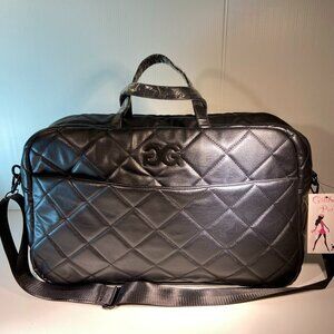 Gilda Paris Quilted Weekender Duffel Bag – Black – NWT